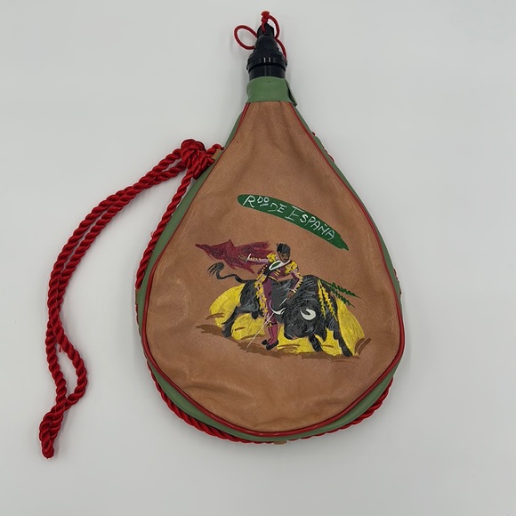 Handmade Las Tres ZZZ Pamplona Spain Leather Wineskin Bota Bag/Canteen/Flask - Picture 1 of 17